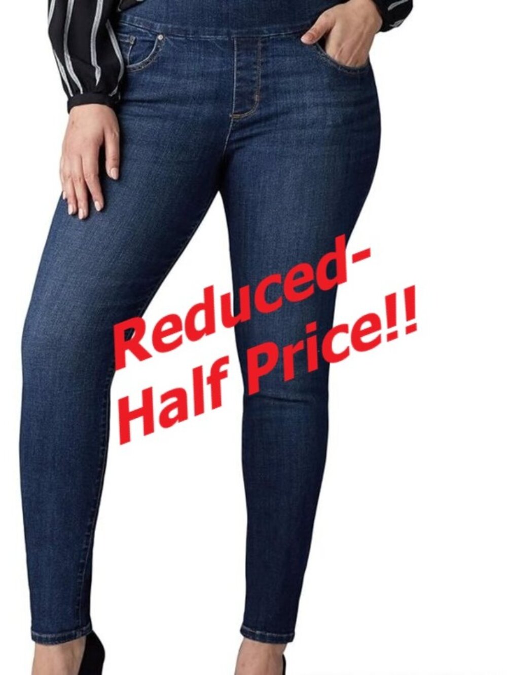 Lee Women's Plus Sculpting Slim Fit Skinny Pull-On Jeans, Landslide, 20 Petite